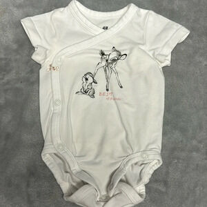 Disney X H&M Organic Cotton Kimono style long sleeve newborn Bambi onesie.